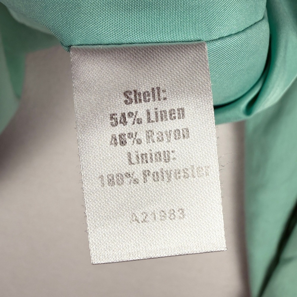 Appleseed's Blazer Women 16W Seafoam Green Linen Blend Button Front Jacket - Picture 10 of 10